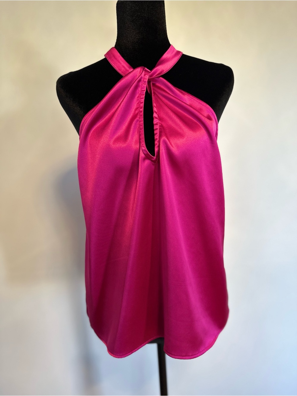 Intempo Magenta Satin Halter Neck Tank Top
